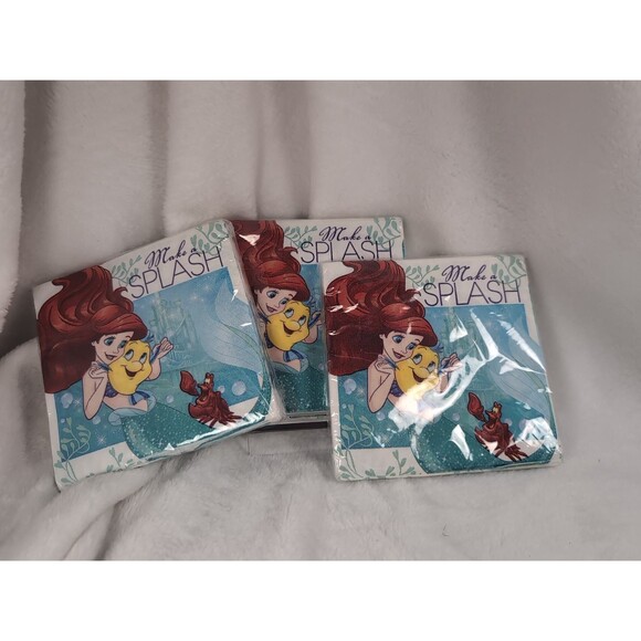 Lot Of 3 Disney Ariel Make A Splash Napkins 16ct Per Package - Designware - Picture 1 of 2